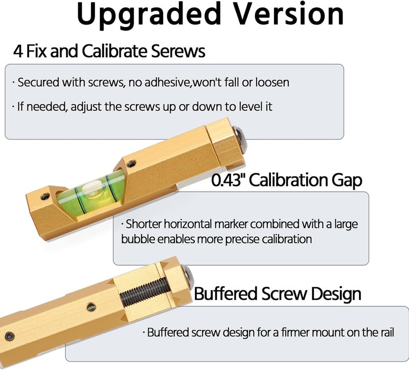 Thwackor Scope Bubble Level Picatinny Level Scope Leveling Kit Professional Design High Precision (Gold) - Image 3